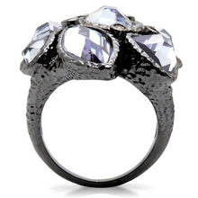 Load image into Gallery viewer, 0W120 - Ruthenium Brass Ring with AAA Grade CZ  in Light Amethyst