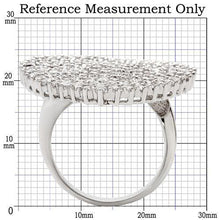 Load image into Gallery viewer, 0W146 - Rhodium Brass Ring with AAA Grade CZ  in Clear