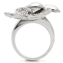 Load image into Gallery viewer, 0W147 - Rhodium Brass Ring with AAA Grade CZ  in Clear