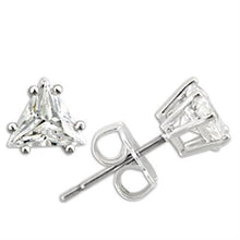 Load image into Gallery viewer, 0W156 - Rhodium 925 Sterling Silver Earrings with AAA Grade CZ  in Clear