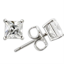 Load image into Gallery viewer, 0W159 - Rhodium 925 Sterling Silver Earrings with AAA Grade CZ  in Clear