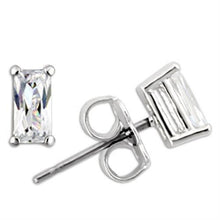 Load image into Gallery viewer, 0W161 - Rhodium 925 Sterling Silver Earrings with AAA Grade CZ  in Clear