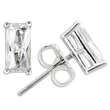 Load image into Gallery viewer, 0W162 - Rhodium 925 Sterling Silver Earrings with AAA Grade CZ  in Clear