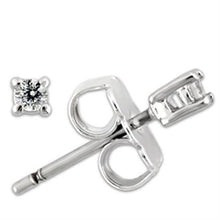 Load image into Gallery viewer, 0W168 - Rhodium 925 Sterling Silver Earrings with AAA Grade CZ  in Clear