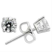 Load image into Gallery viewer, 0W171 - Rhodium 925 Sterling Silver Earrings with AAA Grade CZ  in Clear