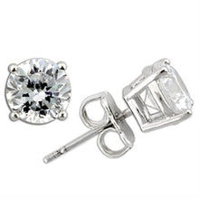 Load image into Gallery viewer, 0W173 - Rhodium 925 Sterling Silver Earrings with AAA Grade CZ  in Clear