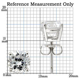 0W173 - Rhodium 925 Sterling Silver Earrings with AAA Grade CZ  in Clear