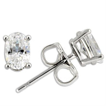 Load image into Gallery viewer, 0W174 - Rhodium 925 Sterling Silver Earrings with AAA Grade CZ  in Clear