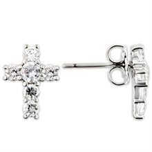 Load image into Gallery viewer, 0W175 - Rhodium 925 Sterling Silver Earrings with AAA Grade CZ  in Clear