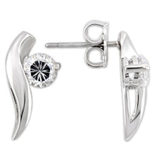 Load image into Gallery viewer, 0W177 - Rhodium 925 Sterling Silver Earrings with AAA Grade CZ  in Clear