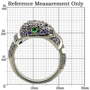 0W184 - Ruthenium Brass Ring with AAA Grade CZ  in Multi Color