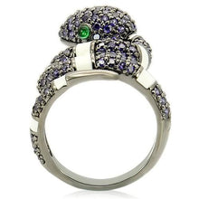 Load image into Gallery viewer, 0W184 - Ruthenium Brass Ring with AAA Grade CZ  in Multi Color
