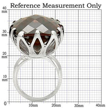 Load image into Gallery viewer, 0W198 - Rhodium Brass Ring with AAA Grade CZ  in Smoky Topaz
