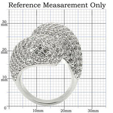 Load image into Gallery viewer, 0W216 - Rhodium Brass Ring with AAA Grade CZ  in Clear