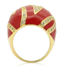 Load image into Gallery viewer, 0W229 - Gold Brass Ring with AAA Grade CZ  in Clear