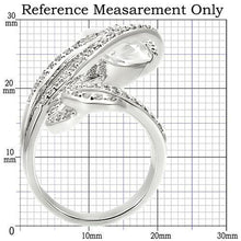 Load image into Gallery viewer, 0W253 - Rhodium Brass Ring with AAA Grade CZ  in Clear
