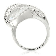 Load image into Gallery viewer, 0W253 - Rhodium Brass Ring with AAA Grade CZ  in Clear