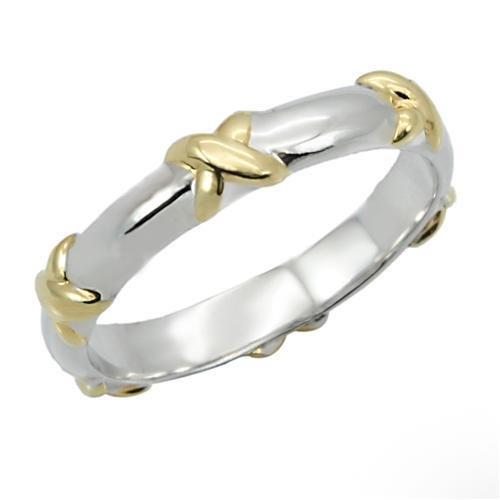0W262 - Reverse Two-Tone Brass Ring with No Stone