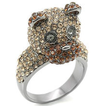 Load image into Gallery viewer, 0W279 - Ruthenium Brass Ring with Top Grade Crystal  in Multi Color