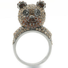 Load image into Gallery viewer, 0W279 - Ruthenium Brass Ring with Top Grade Crystal  in Multi Color