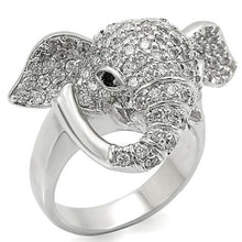 Load image into Gallery viewer, 0W280 - Rhodium Brass Ring with Top Grade Crystal  in Jet
