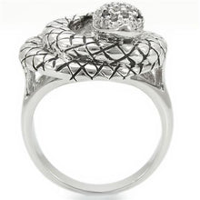 Load image into Gallery viewer, 0W281 - Rhodium Brass Ring with AAA Grade CZ  in Jet