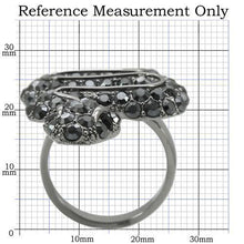 Load image into Gallery viewer, 0W282 - Ruthenium Brass Ring with Top Grade Crystal  in Jet
