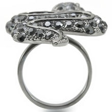 Load image into Gallery viewer, 0W282 - Ruthenium Brass Ring with Top Grade Crystal  in Jet