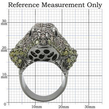 Load image into Gallery viewer, 0W284 - Ruthenium Brass Ring with AAA Grade CZ  in Multi Color