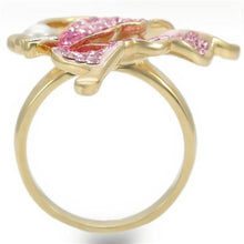 Load image into Gallery viewer, 0W289 - Gold Brass Ring with Top Grade Crystal  in Multi Color