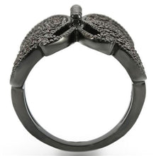 Load image into Gallery viewer, 0W290 - Ruthenium Brass Ring with AAA Grade CZ  in Champagne