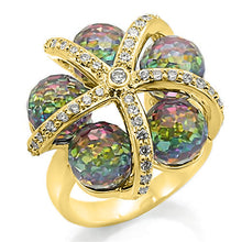 Load image into Gallery viewer, 0W299 - Gold Plated Brass Ring with Top Grade Crystal  in Multi Color
