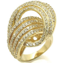 Load image into Gallery viewer, 0W316 - Gold Brass Ring with AAA Grade CZ  in Clear