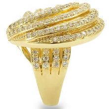 Load image into Gallery viewer, 0W316 - Gold Brass Ring with AAA Grade CZ  in Clear