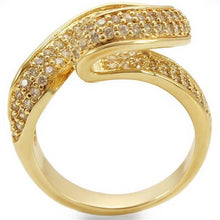 Load image into Gallery viewer, 0W317 - Gold Brass Ring with AAA Grade CZ  in Clear