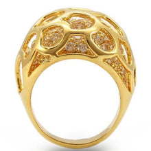 Load image into Gallery viewer, 0W318 - Gold Brass Ring with AAA Grade CZ  in Clear