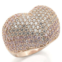 Load image into Gallery viewer, 0W319 - Rose Gold Brass Ring with AAA Grade CZ  in Rose