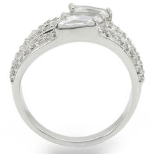 Load image into Gallery viewer, 0W331 - Rhodium Brass Ring with AAA Grade CZ  in Clear