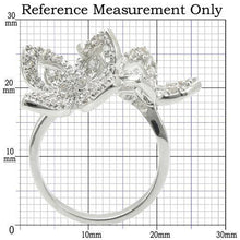 Load image into Gallery viewer, 0W336 - Rhodium Brass Ring with AAA Grade CZ  in Clear