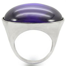 Load image into Gallery viewer, 0W345 - Rhodium Brass Ring with Genuine Stone  in Amethyst