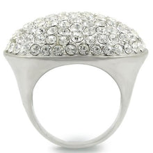 Load image into Gallery viewer, 0W348 - Rhodium+Brushed Brass Ring with Top Grade Crystal  in Clear