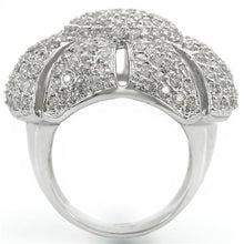 Load image into Gallery viewer, 0W349 - Rhodium Brass Ring with AAA Grade CZ  in Clear