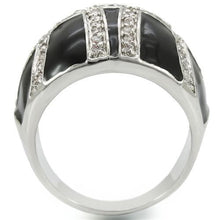 Load image into Gallery viewer, 0W355 - Rhodium Brass Ring with AAA Grade CZ  in Clear
