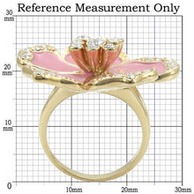 Load image into Gallery viewer, 0W376 - Gold Brass Ring with Top Grade Crystal  in Clear