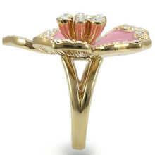 Load image into Gallery viewer, 0W376 - Gold Brass Ring with Top Grade Crystal  in Clear