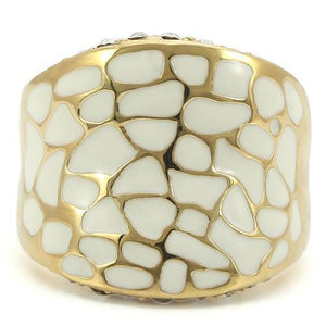 0W379 - Gold Brass Ring with Top Grade Crystal  in Clear