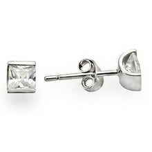 Load image into Gallery viewer, 0W388 - Rhodium 925 Sterling Silver Earrings with AAA Grade CZ  in Clear