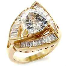 Load image into Gallery viewer, 10529 - Gold Brass Ring with AAA Grade CZ  in Clear