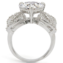 Load image into Gallery viewer, 1W027 - Rhodium Brass Ring with AAA Grade CZ  in Clear
