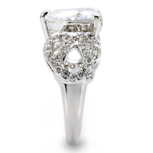 Load image into Gallery viewer, 1W027 - Rhodium Brass Ring with AAA Grade CZ  in Clear